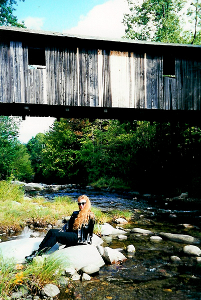 Karen Duquette at Grist Mill Covered Bridge,
