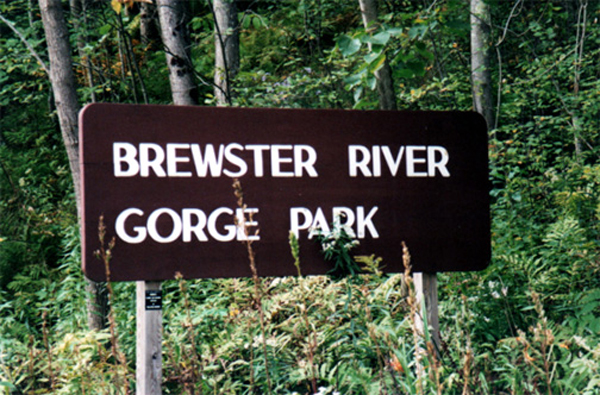 Brewster River Gorge Park sign