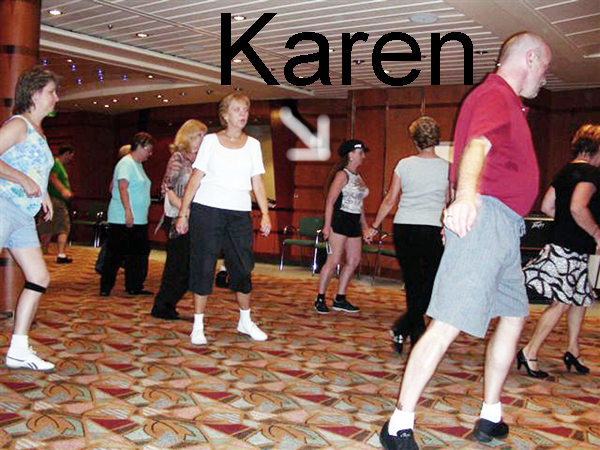 Karen Duquette and the line dancers