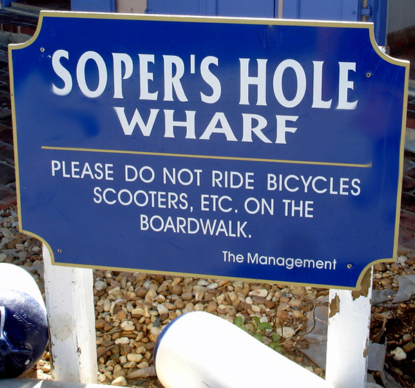 Soper's Hole Wharf sign