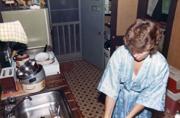 Phyllis White in the kitchen