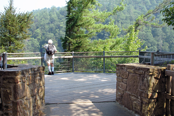Lee Duquette on the viewing deck of the Upper Falls