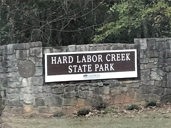 Hard Labor Creek State Park sign