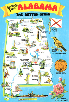 postcard of Alabama