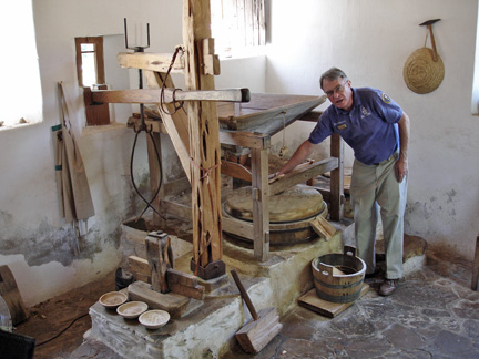 making wheat in Lee outside the old Grist mill