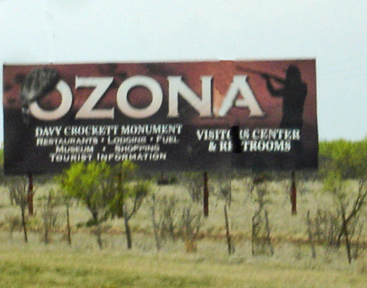 Ozona Texas  sign