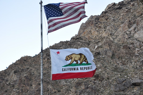 USA Flag & California State Flag