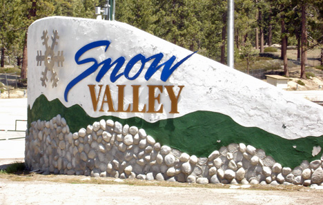 Snow Valley sign