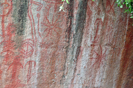markings on Hospital Rock at Sequoia National Park