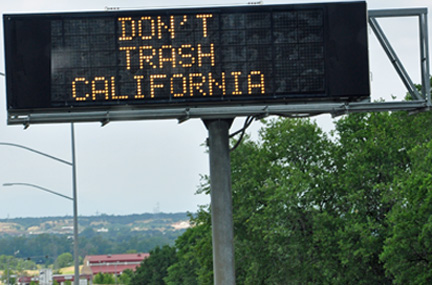 sign - don't trash Californai