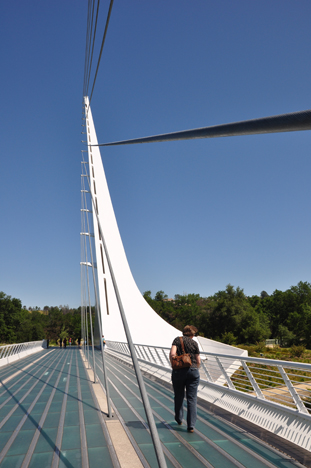 the Sundial Bridge and pylon during the day