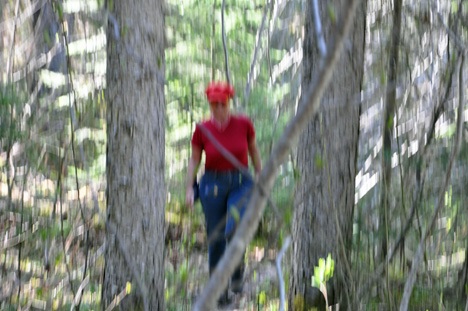 Karen on the trail to the chutes