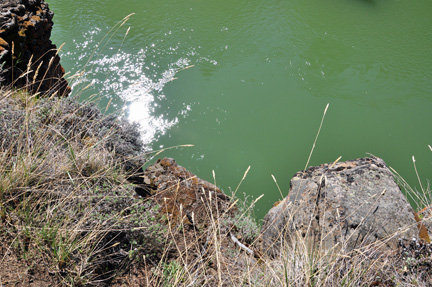 looking down from the trail