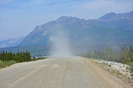 dust on the gravel road