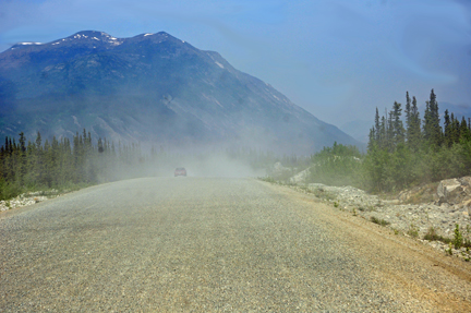 dust on the gravel road