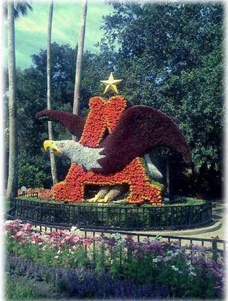 eagle made of flowers at Busch Gardens, Tampa