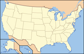 map of USA showing states