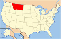 USA map showing location of Montana
