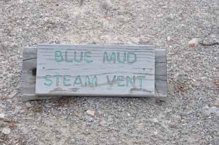 sign - Blue Mud steam vent
