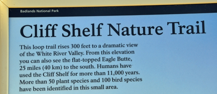 sign - Cliff Shelf Nature Trail
