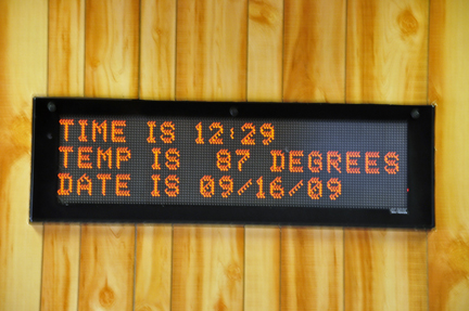 sign - time, date, temperature