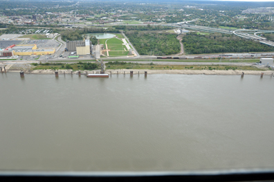 Mississippi River view  from the Arch