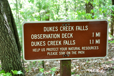 sign - Dukes Creek Falls