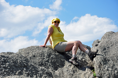Karen Duquette on top of The Blowing Rock