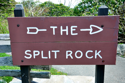 sign for The Split Rock