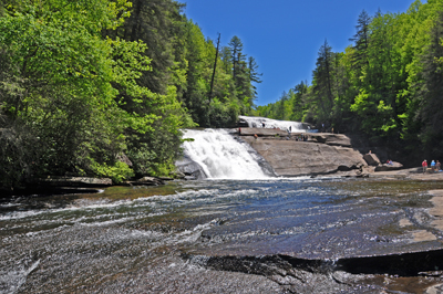 the middle and upper falls