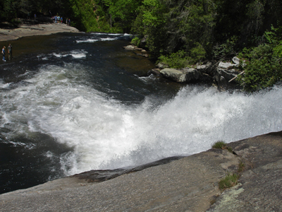 Looking down the middle falls