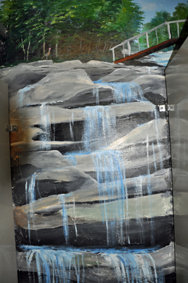 painting of a waterfall