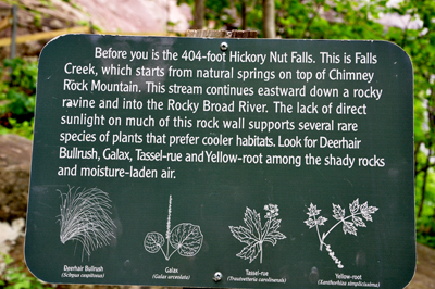 sign telling about the falls
