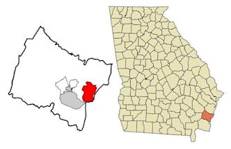 GA map showing location of St. Simons