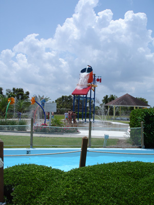 A giant tipping bucket in the Splash Zone