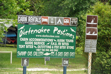 sign - Okefenokee Pastimes campground