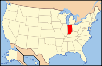 USA map showing where Indiana is located