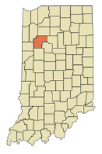 Map of the USA state of Indiana