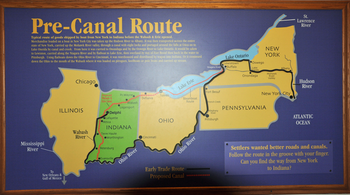 sign showing the Pre-Canal Route of the Erie Canal