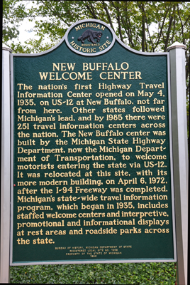 sign  about the New Buffalo Welcome Center