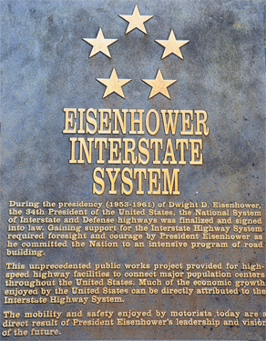 sign about the Eisenhower Interstate System