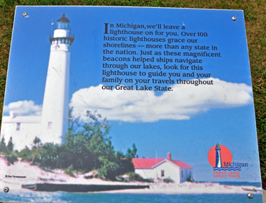 sign about lighthouses in Michigan