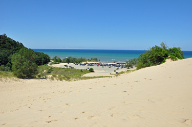 view from the top of sand dune