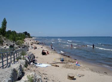 the beach and Lake Michigan