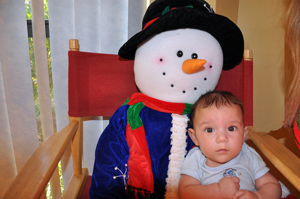 Anthony Rosenthal and a snowman