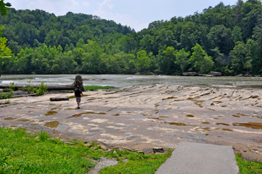 Alex investigating the next section of the Cumberland River