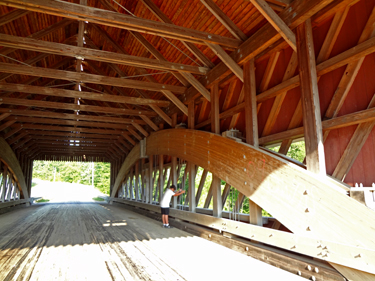 the grandson of the two RV Gypsies inside Netcher Road Covered Bridge in OHIO