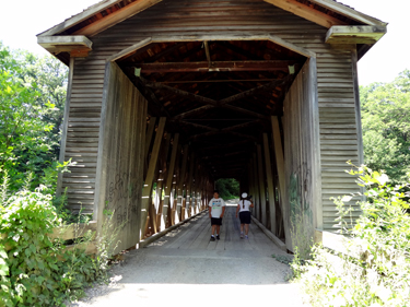 Lee Duquette and Alex at Middle Road Covered Bridge