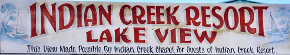 sign - Indian Creek Resort Lake View