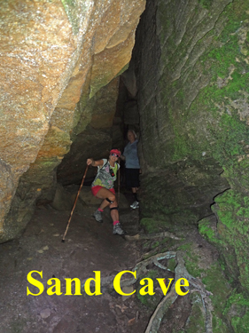 Karen Duquette at the Sand Cave